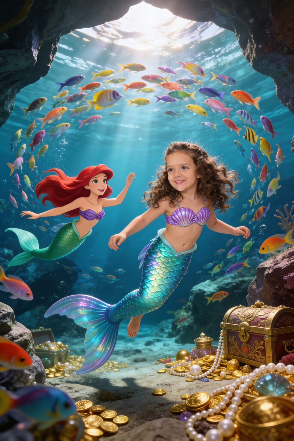 Quebra-Cabeça Personalizado - Você como Ariel - Pequena Sereia